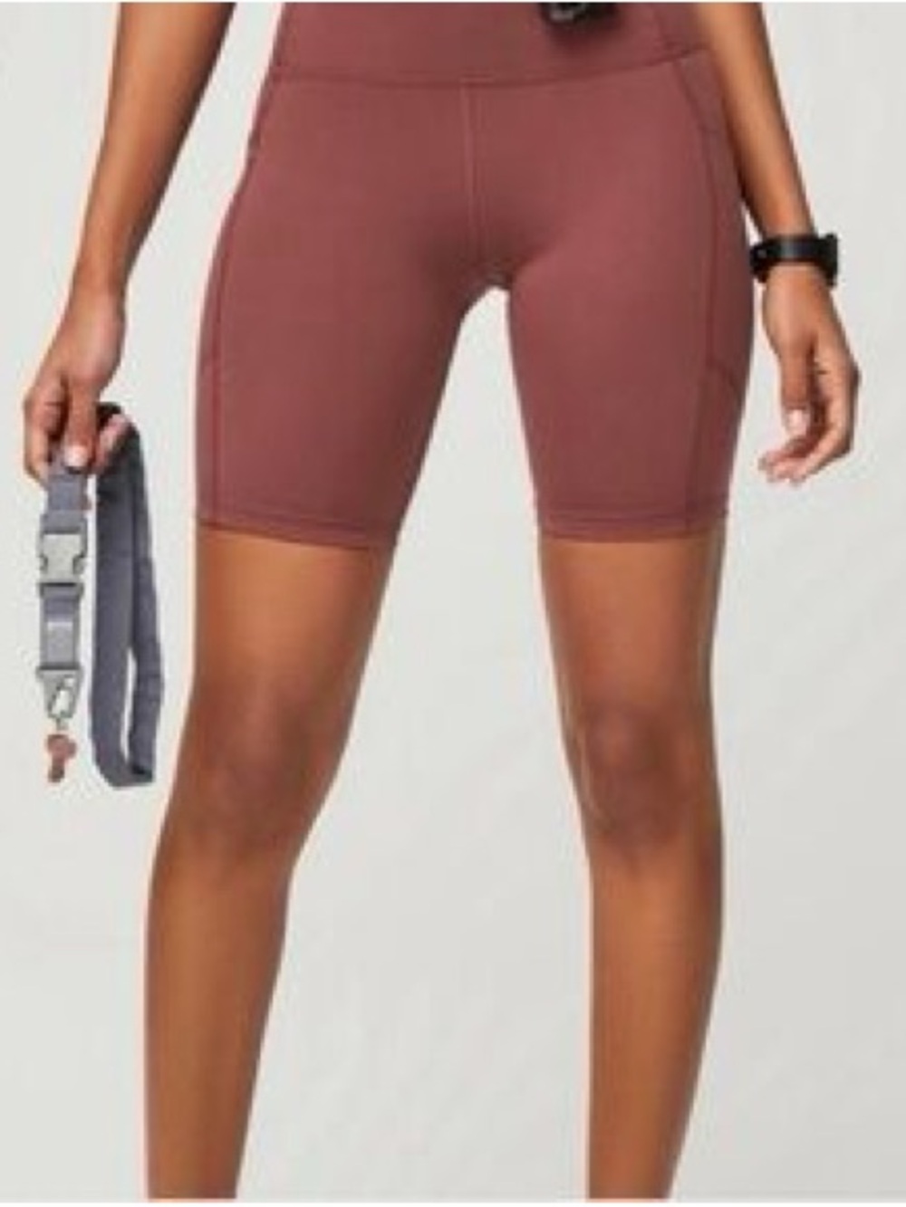FIGS Women’s Small High Waisted Mauve Performance Biker Underscrub Shorts NWT